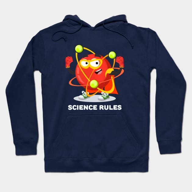 Superhero atom character SCIENCE rules Hoodie by VizRad